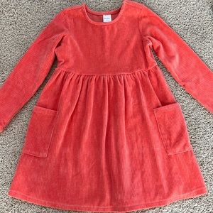 Hanna Andersson velour 130 size 8 dress with pockets